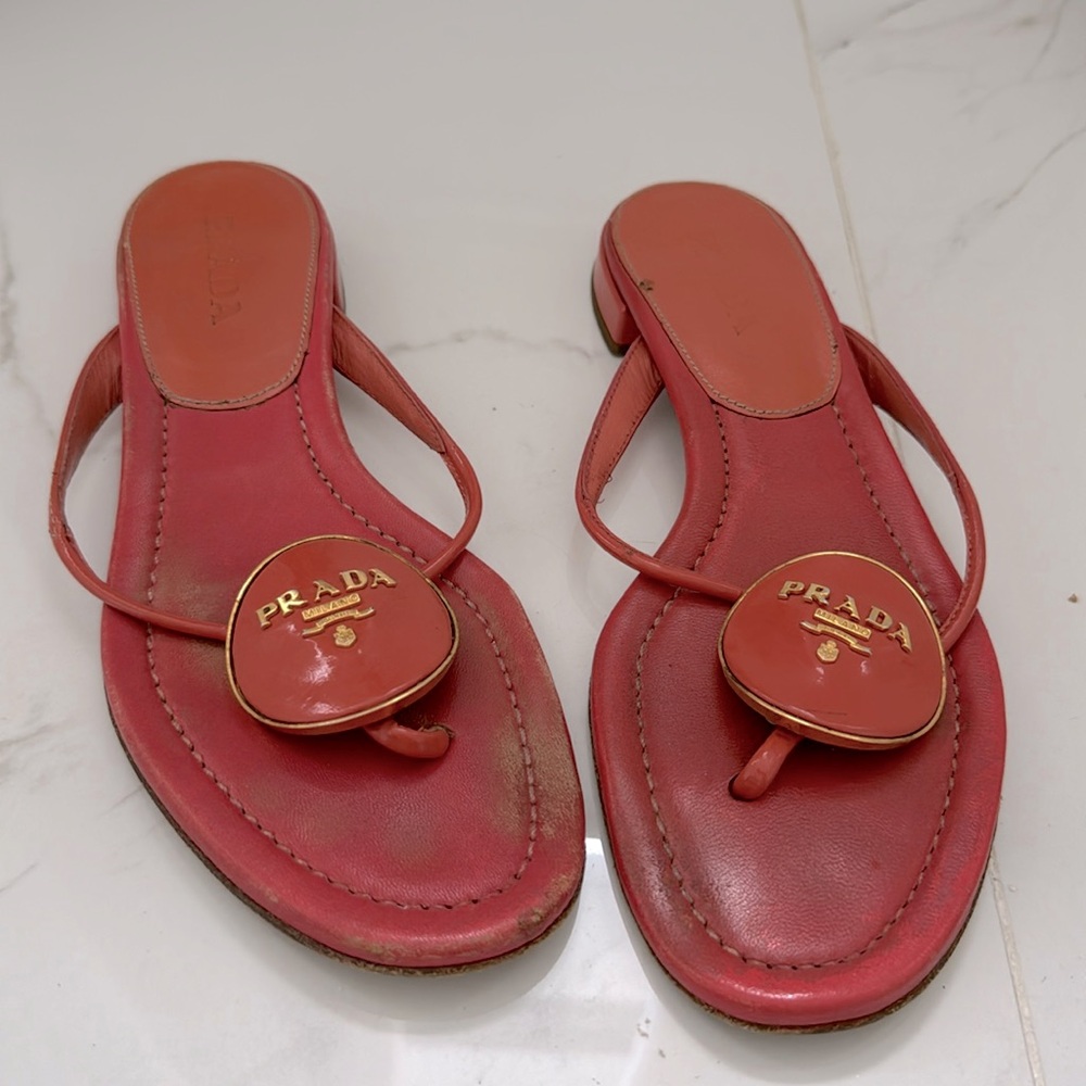 Beautiful sandals with Prada logo